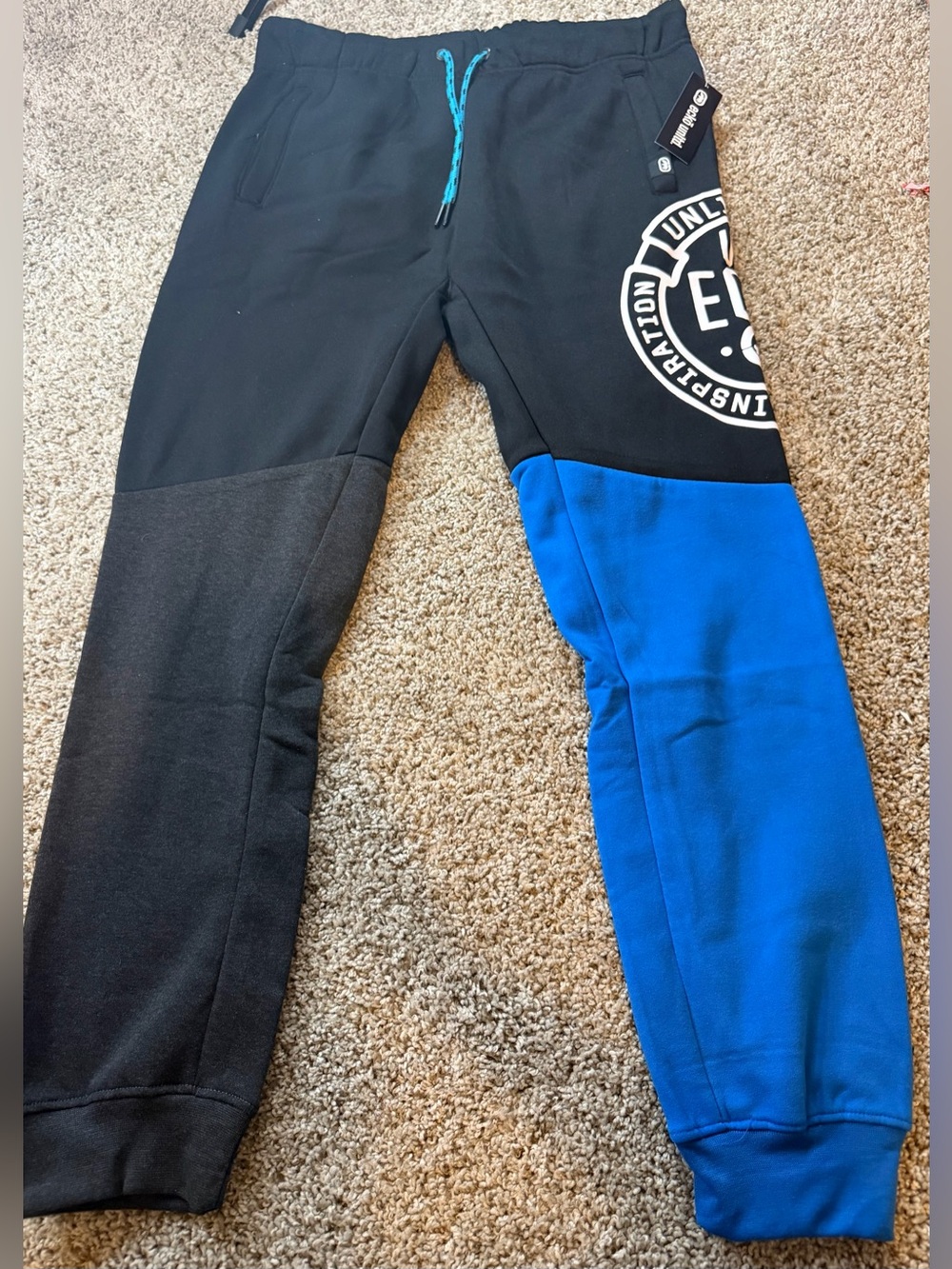 NWT Ecko Unltd Jogger Sweatpants Men’s Small Black Blue Graphic Logo joggers